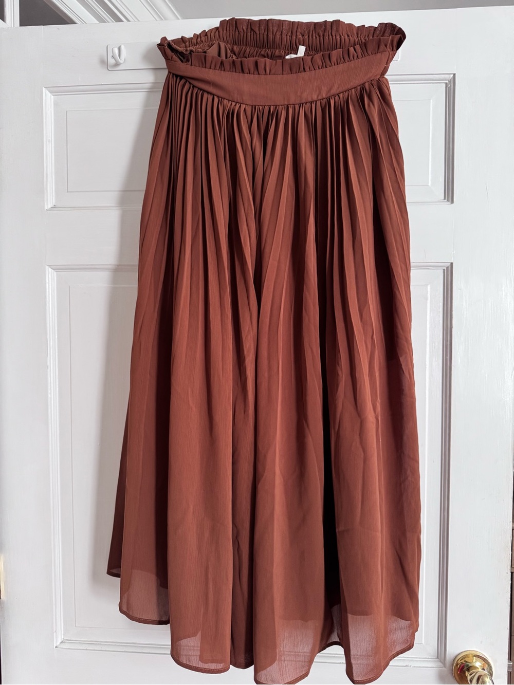 Promesa Rust Maxi Pleated Skirt